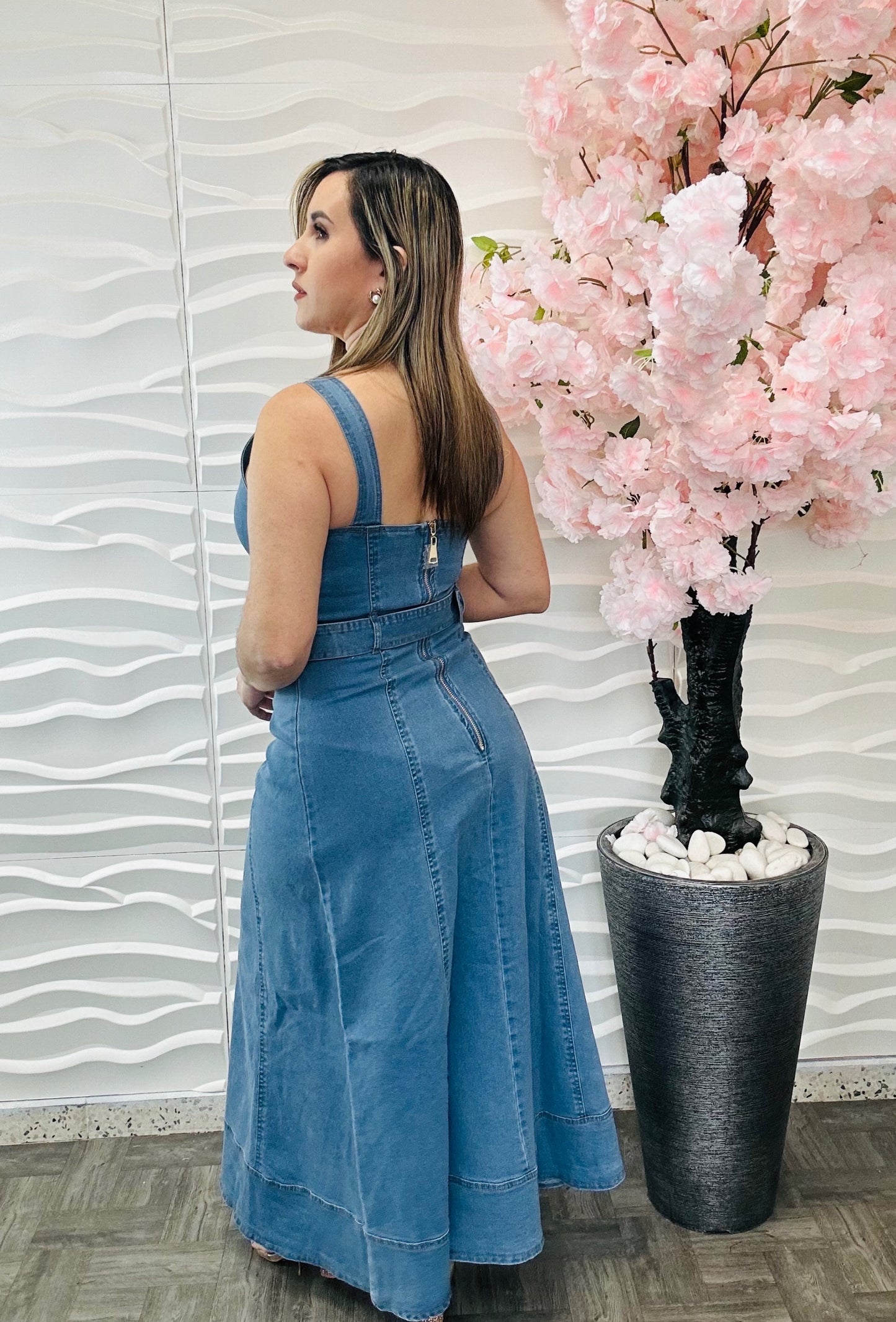 Denim maxi dress