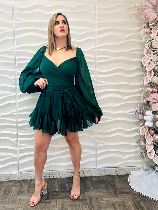 Hunter green romper